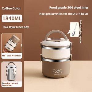 Ensemble de boîtes à repas isothermes empilables en acier inoxydable, portables, chauffables, étanches, pour adultes, boîte à lunch thermique bento - Product Image 6
