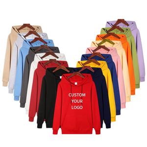 Sweat-shirts à capuche unisexe en coton uni surdimensionnés de haute qualité pour homme, avec poches, pour l'automne, en gros, grandes tailles, épais - Product Image 3