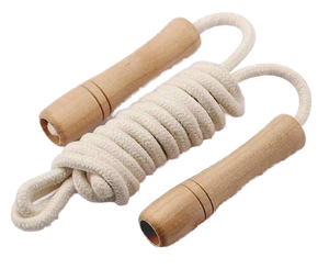 Cuerda de Saltar Ajustable de Algodón Trenzado con Mango de Madera para Entrenamientos Personales y Grupales, Artículo Promocional al por Mayor - Product Image 1
