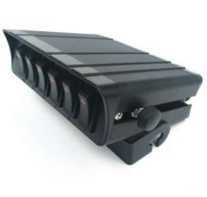 Panel de interruptor de aluminio de 6 entradas, caja de interruptor basculante de encendido y apagado, Panel de controlador de palanca <span class=keywords><strong>LED</strong></span> azul de 12V para autobús de coche marino - Product Image 1