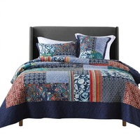 Ensemble de draps de lit en coton patchwork matelassé de style coréen, literie florale pour lit de 1,8 m, doux et agréable pour la peau, toutes saisons, 3 pièces