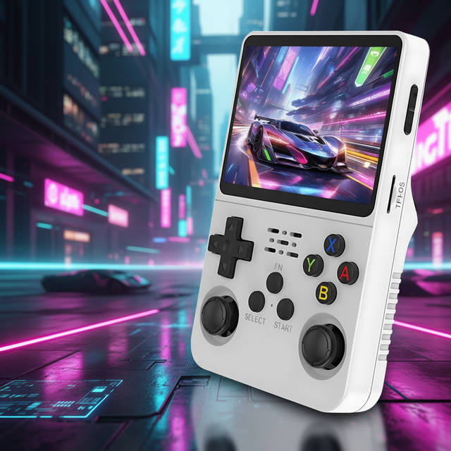S R36S Handheld Game Player Console with 64GB Storage 10000+ Retro Video Games 3.5 Inch Screen Efficient Gaming System
