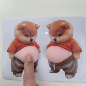 Parche de PVC de Shiba Inu de vientre grande, superventas transfronterizo, adhesivo decorativo para oficina, anti-colisión y antiestrés, para chicas - Product Image 1