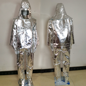 Combinaisons de lutte contre l'incendie HBC 1000 degrés, aluminisées, anti-feu, isolantes thermiquement, entièrement enveloppantes, imperméables, argentées - Product Image 2