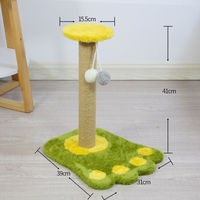 Arbre à chat double couche en corde de sisal avec 2 plateformes rondes, jouet interactif détachable pour chat avec souris et clochette, accessoire pour chat