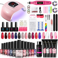 Meilleures ventes transfrontalières SHEIN : Kit universel d'outils et accessoires pour nail art, Gel de vernis à ongles 12 couleurs, Extension 4 couleurs
