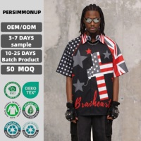 Chemise à manches courtes pour homme, imprimé drapeau américain et britannique, motif croix et étoile, streetwear, tenue décontractée d'été, look haut de gamme