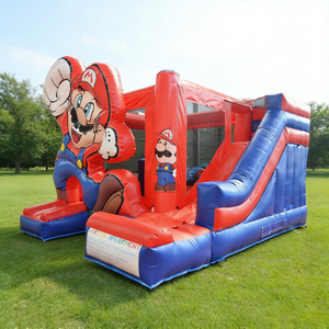 Château gonflable <span class=keywords><strong>Super</strong></span> <span class=keywords><strong>Mario</strong></span> avec toboggan, combo commercial pour enfants, château gonflable avec souffleur d'air pour location de fête - Product Image 1