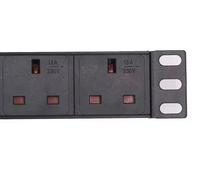 Bloc d'alimentation électrique (PDU) 6 prises 13A 230V CA pour montage en rack 19 pouces, type UK, avec boîtier en alliage d'aluminium