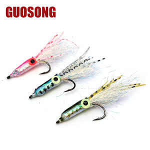 Ojos luminosos 3D 60mm/1,3G pequeña mosca de calamar patas de goma artificiales Flash oropel Streamer moscas trucha lubina agua salada - Product Image 1