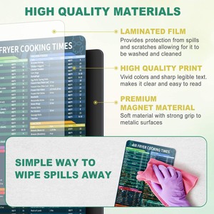 Nồi chiên không khí từ cheat tấm nhanh chóng tham khảo hướng dẫn Fahrenheit độ nấu thời gian biểu đồ cho nấu ăn và chiên - Product Image 4