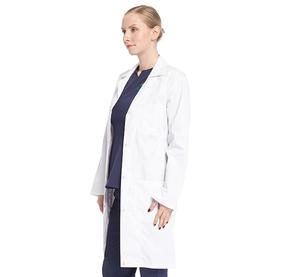 Bata Médica Larga de Polialgodón con Solapa de Muesca, Costuras Prensadas y Múltiples Bolsillos, Uniforme Blanco para <span class=keywords><strong>Hospital</strong></span> y Clínica - Product Image 3