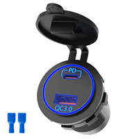 QC3.0 USB Type C 18W PD étanche universel double Port prise de voiture 12-24V chargeur de voiture pour Bus et véhicules