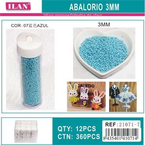 ILAN Abalorio Perline blu da 3 mm per la creazione di gioielli, confezione da 12 pezzi - Product Image 3