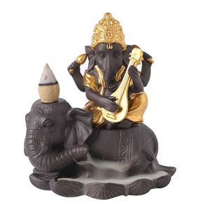 Venta al por mayor decoración del hogar para interiores Ganesh en elefantes cascada quemador <span class=keywords><strong>de</strong></span> incienso <span class=keywords><strong>de</strong></span> reflujo <span class=keywords><strong>de</strong></span> cerámica para Yoga Spa decoración <span class=keywords><strong>de</strong></span> meditación - Product Image 1