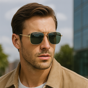 Gafas de Sol Retro de Aviación para Hombre y Mujer, Diseño Vintage, con Logotipo Personalizado, Gafas de Sol Polarizadas de Metal de Lujo 2025 - Product Image 2