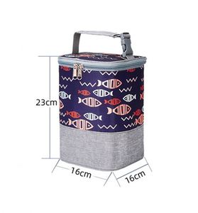 Sac isotherme décontracté imprimé avec fermeture éclair et poignée, boîte à lunch, sac à biberons en tissu Oxford, isolation thermique en feuille d'aluminium, étanche 7L - Product Image 6