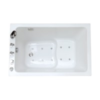 Baignoire bébé moderne autoportante rectangulaire 1,2 m en acrylique à bulles, noire et blanche, écologique, pour bain à remous intérieur, la plus vendue