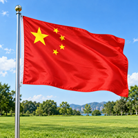 Drapeau chinois personnalisé pour l'extérieur, drapeau national chinois en tissu polyester pour mât de drapeau, décoration de festival