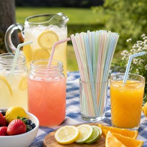 Pailles à boire en plastique jetables flexibles de qualité supérieure pour café, cocktails et jus - Product Image 5