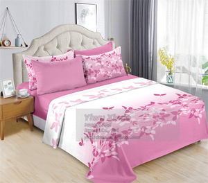 طقم أغطية سرير قطنية من 6 قطع لسرير كينج، طقم أغطية سرير مطبوع بنقوش زهرية لفصل الصيف - Product Image 5