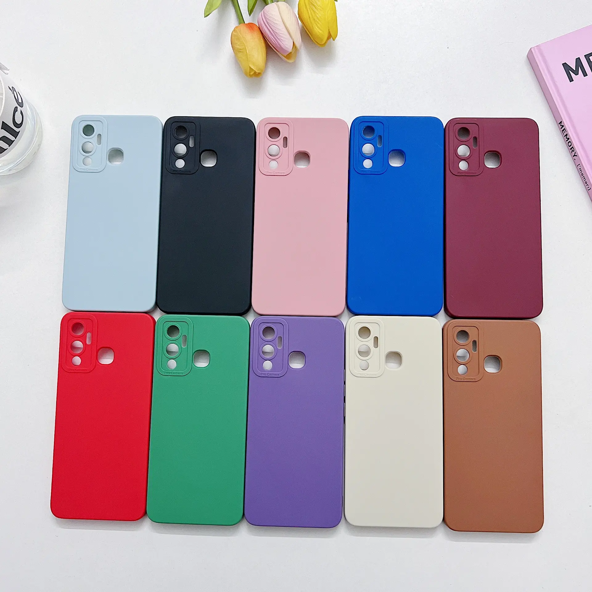 Fashion Simple Solid Color Handy hülle für TECNO SPARK 10 PRO GO 2023 weiche Silikon-Stoßdämpfer-TPU-Hülle für CAMON 19 HOT 20