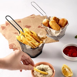 Porta batatas fritas quadradas, aço inoxidável, alimentos fritos, mesa de servir, óleo residual, cesta de batatas fritas, venda imperdível - Product Image 2