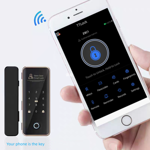 Serrure de porte intelligente TT Lock avec empreinte digitale biométrique et mot de passe numérique, connectée au Wi-Fi, en alliage d'aluminium, sans perçage, pour porte en verre, pour usage professionnel - Product Image 3
