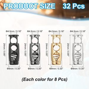 PCS Metal Cord Locks For Drawstrings Spring Cord Lock <b>Toggles</b> Stopper Clamp Holes Adjustable Slider End Fastener For Paracord Ou - Product Image 2