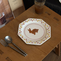 Vaisselle en céramique florale vintage française, assiette à dessert exquise pour le thé de l'après-midi