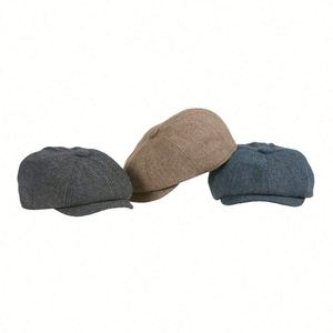 Sombrero de copa plana para niños, estilo occidental retro, moda octogonal, tendencia de otoño e invierno, boina de niño pequeño, sombrero de periódico. - Product Image 2