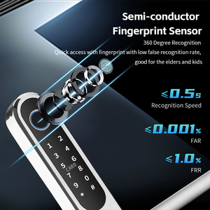 Cerradura inteligente estrecha automática impermeable de doble cara con verificación para puerta batiente de acero inoxidable 304, cerradura de embutir 92 - Product Image 6