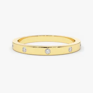 VLOVE Jewelry Girl Serie 14K Burnish Set Diamant Ehering Frische und süße Liebhaber Weißgold Verlobung sring Gelbgold IGI
