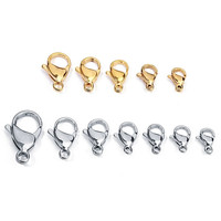 Fermoirs mousquetons en acier inoxydable pour la fabrication de bijoux, plaqué or 14K 18K PVD, pour le bricolage