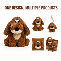 Jouet en peluche pour chien personnalisé, directement de l'usine, à partir de vos illustrations, OEM ODM, poupée en peluche pour marques IP originales