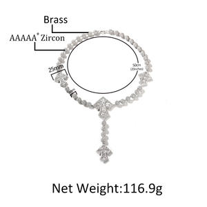 Collar <span class=keywords><strong>de</strong></span> <span class=keywords><strong>Cadena</strong></span> <span class=keywords><strong>de</strong></span> Bolas con Cruz Dorada <span class=keywords><strong>de</strong></span> 9 mm, Joyería Hip Hop <span class=keywords><strong>de</strong></span> Latón con Diamantes <span class=keywords><strong>de</strong></span> Imitación, Accesorios <span class=keywords><strong>de</strong></span> Circonita 5A <span class=keywords><strong>para</strong></span> <span class=keywords><strong>Hombre</strong></span> - Product Image 6