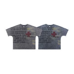 เสื้อยืดโอเวอร์ไซส์ผู้ชายสไตล์วินเทจ ล้างสีแบบแอซิดวอช พิมพ์ลายกราฟิก ผ้าฝ้าย คอกลม สตรีทแวร์ - Product Image 4