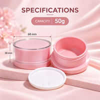 ML PACK 50G Bouteille de crème pour le visage rose Bouteille de soins de la peau en plastique en gros Pot d'emballage cosmétique pour beurre corporel