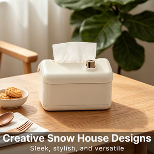 Boîte à mouchoirs <span class=keywords><strong>en</strong></span> forme <span class=keywords><strong>de</strong></span> cabane <span class=keywords><strong>de</strong></span> neige, conteneur <span class=keywords><strong>de</strong></span> rangement pour mouchoirs original et unique, <span class=keywords><strong>porte</strong></span>-serviettes <span class=keywords><strong>en</strong></span> <span class=keywords><strong>papier</strong></span> avec logo personnalisé pour la maison et l'hôtel - Product Image 2