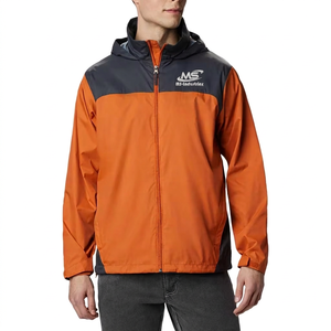 Unisex <b>Long</b> Sporty Hooded <b>Jacket</b> Lightweight Full Zip Windbreaker Color Block Outdoor Casual Custom Logo - Product Image 1