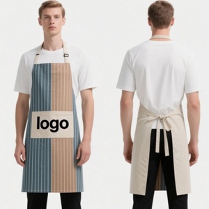 Hot Sale Customized Wholesale <b>Kitchen</b> <b>Apron</b> Digital Printing Stripe Polyester Bib <b>Apron</b> Belt Buckle Customized Canvas Design - Product Image 5