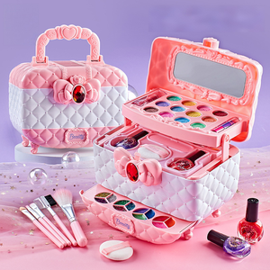 Kit <span class=keywords><strong>de</strong></span> maquillage princesse pour filles, ensemble cosmétique non toxique et lavable avec fard à paupières, rouge à lèvres, vernis à ongles, trousse <span class=keywords><strong>de</strong></span> toilette portable - Product Image 4