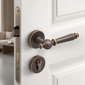 Cerradura de Puerta Interior Silenciosa de Latón Macizo Dorado, Estilo Retro Francés y Americano, Cerradura de Privacidad y <span class=keywords><strong>Pasaje</strong></span> para Dormitorio - Product Image 5