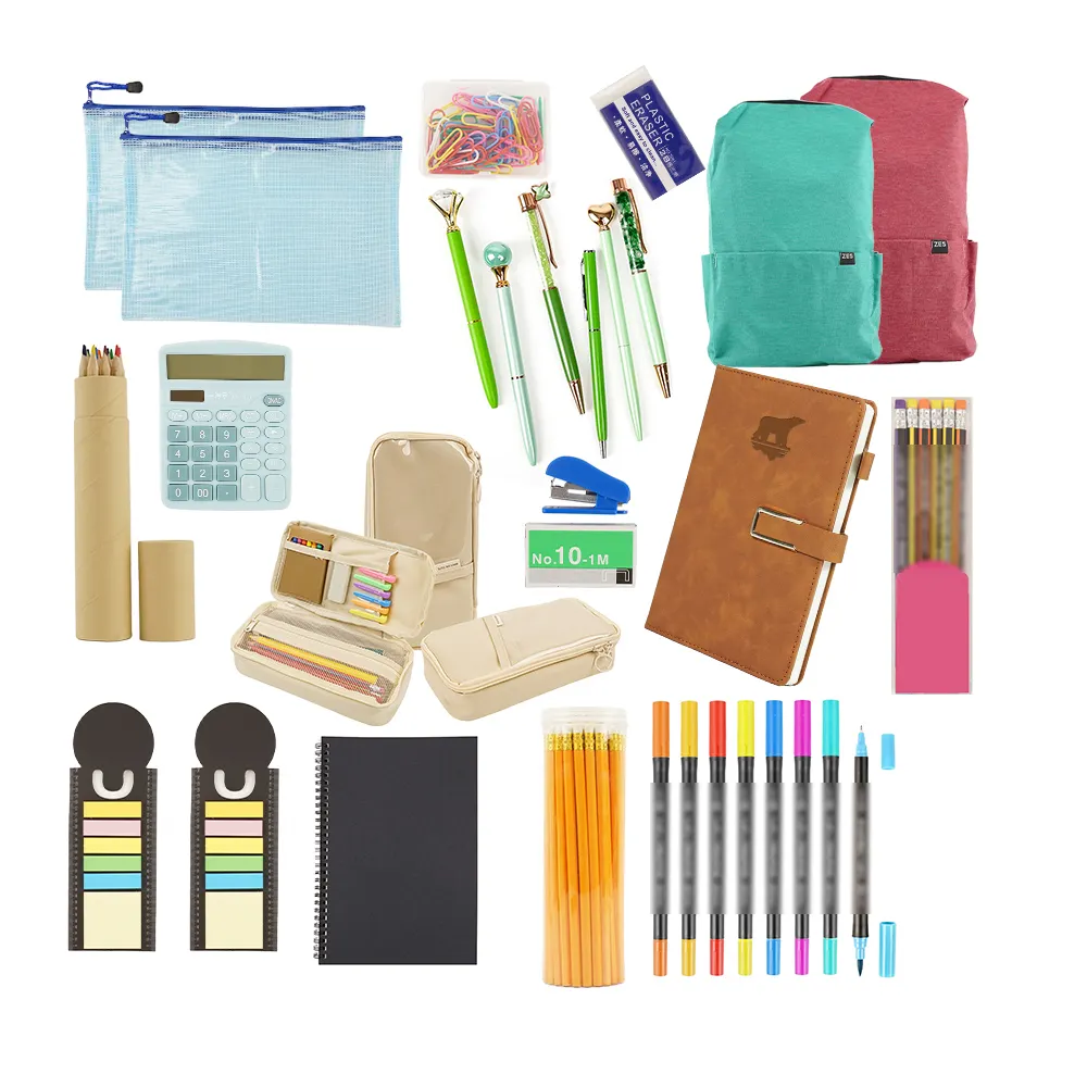 Set Kit jurnal Natal sekolah grosir lengkap Set alat tulis kembali ke sekolah dengan kotak hadiah
