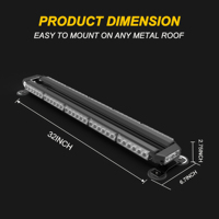 Barre lumineuse à LED ambre blanche de 32 pouces, feux de détresse clignotants pour la sécurité, les travaux de construction, les camions de remorquage