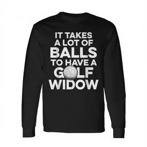 Camiseta de manga larga Golf Widow para esposa golfista con diseño de pelotas - Product Image 2