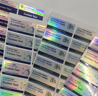 Stiker Perekat Holografik Vinyl Tahan Air Khusus untuk Botol Kosmetik Kecil 3ml/5ml/10ml Label Cetak UV MOQ Rendah