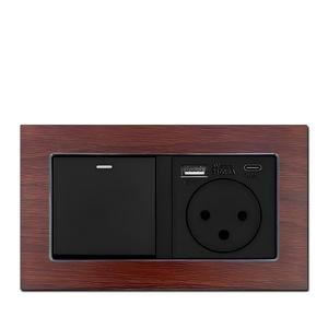 Interruptor de Pared Moderno con 1 Botón Táctil de 1 Vía, 10A 240V, Toma de Corriente, Puertos USB Tipo C, Panel de PC Smart Life - Product Image 1