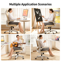 Chaise de bureau moderne à dossier haut en maille avec appui-tête réglable 6D, pivotant dans 4 directions, hauteur réglable, structure en acier inoxydable