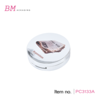 Emballage personnalisé de fond de teint, de crème BB et de correcteur cosmétique, en ABS argenté métallisé, rond, double coussin d'air, vide, 15 g